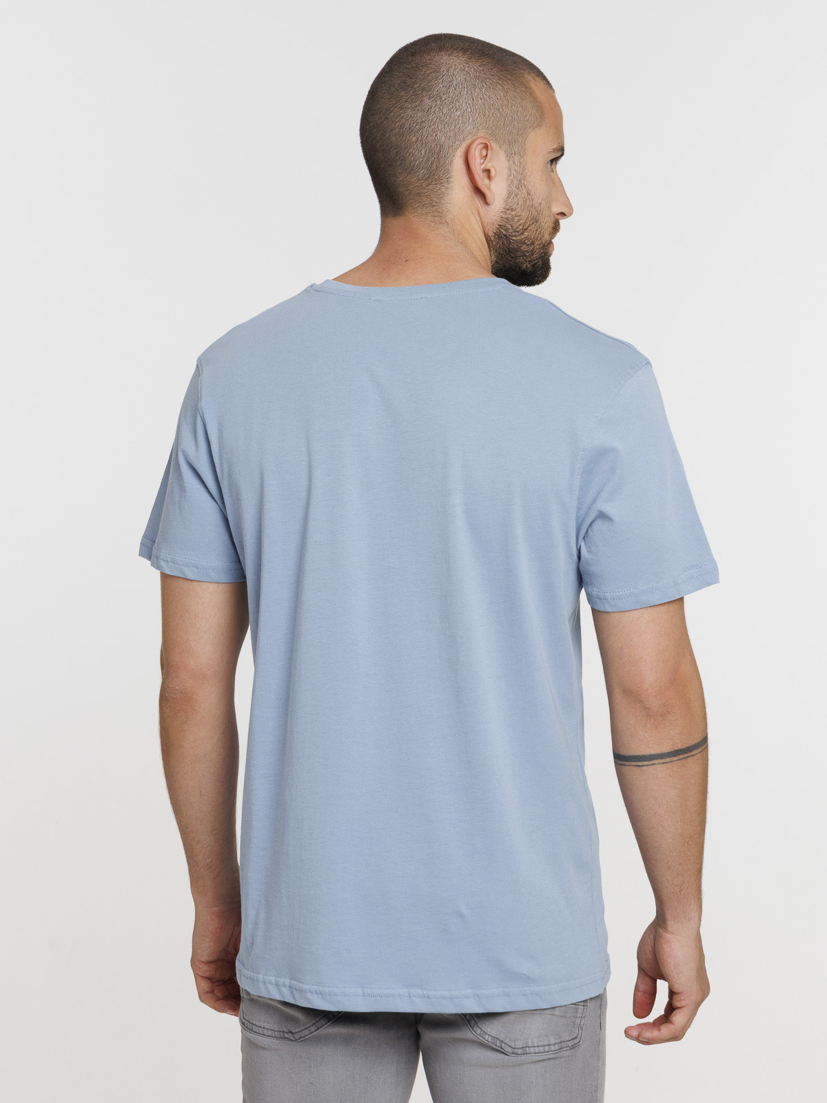 T-shirt col V denim stone homme