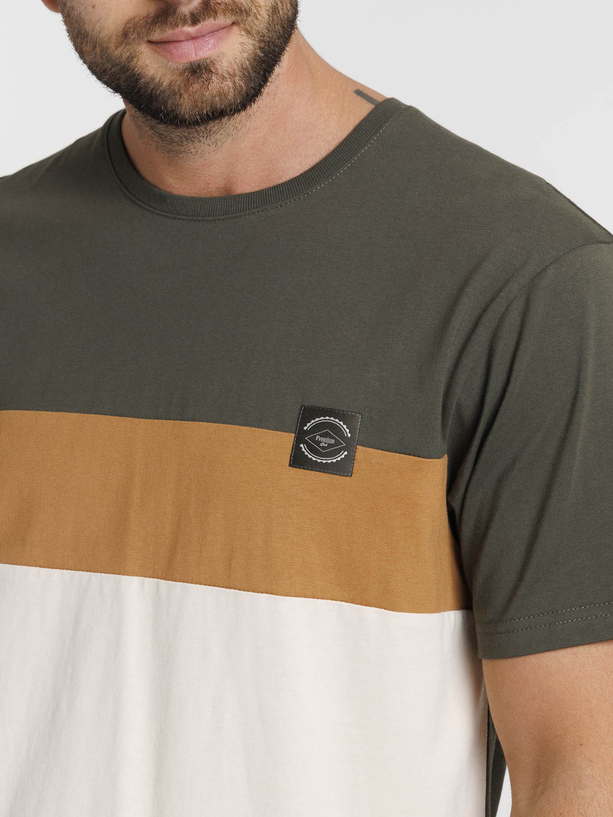 T-shirt tricolore col rond homme