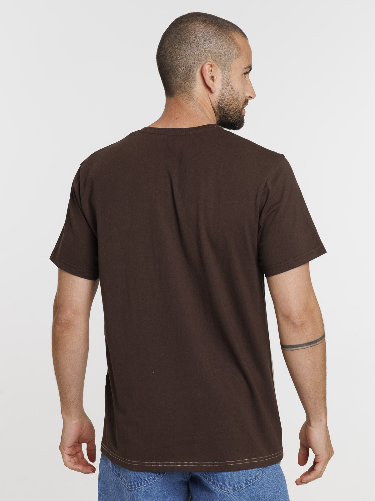 T-shirt col rond tricolore homme