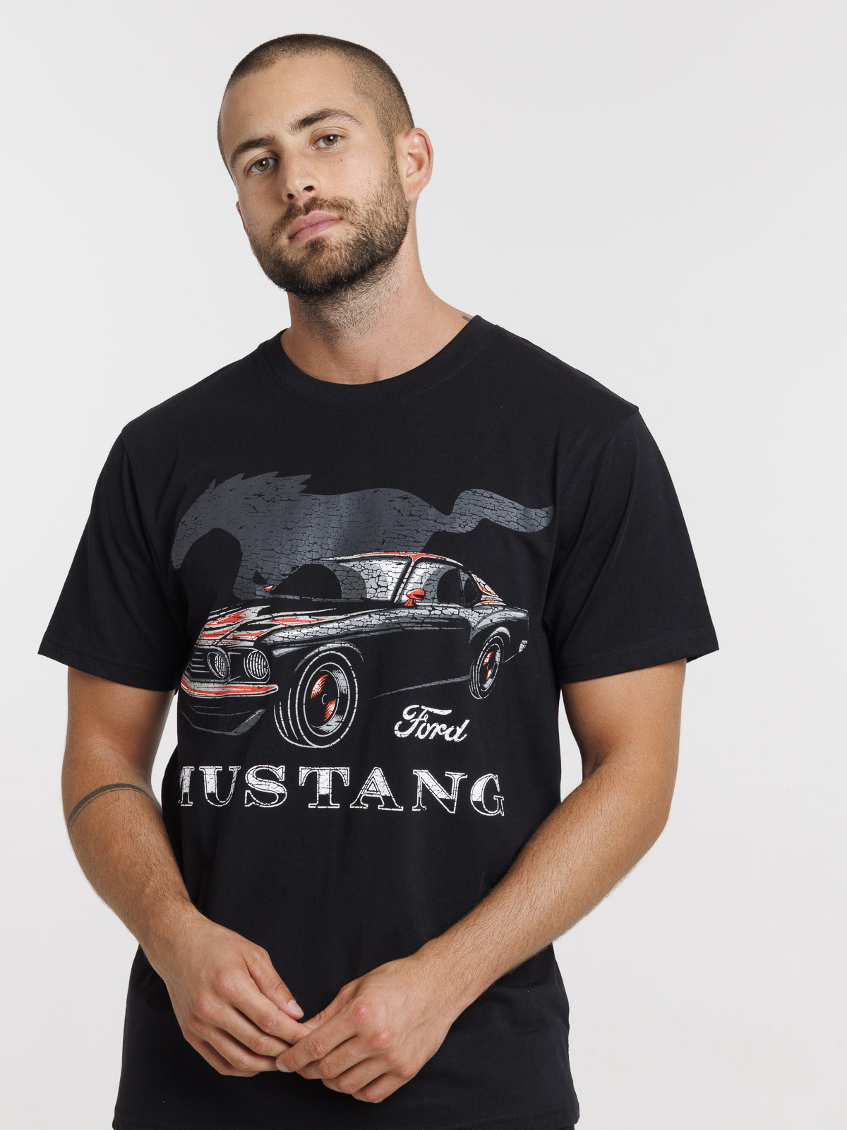 T-shirt noir Ford Mustang homme