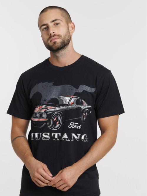 T-shirt noir Ford Mustang homme