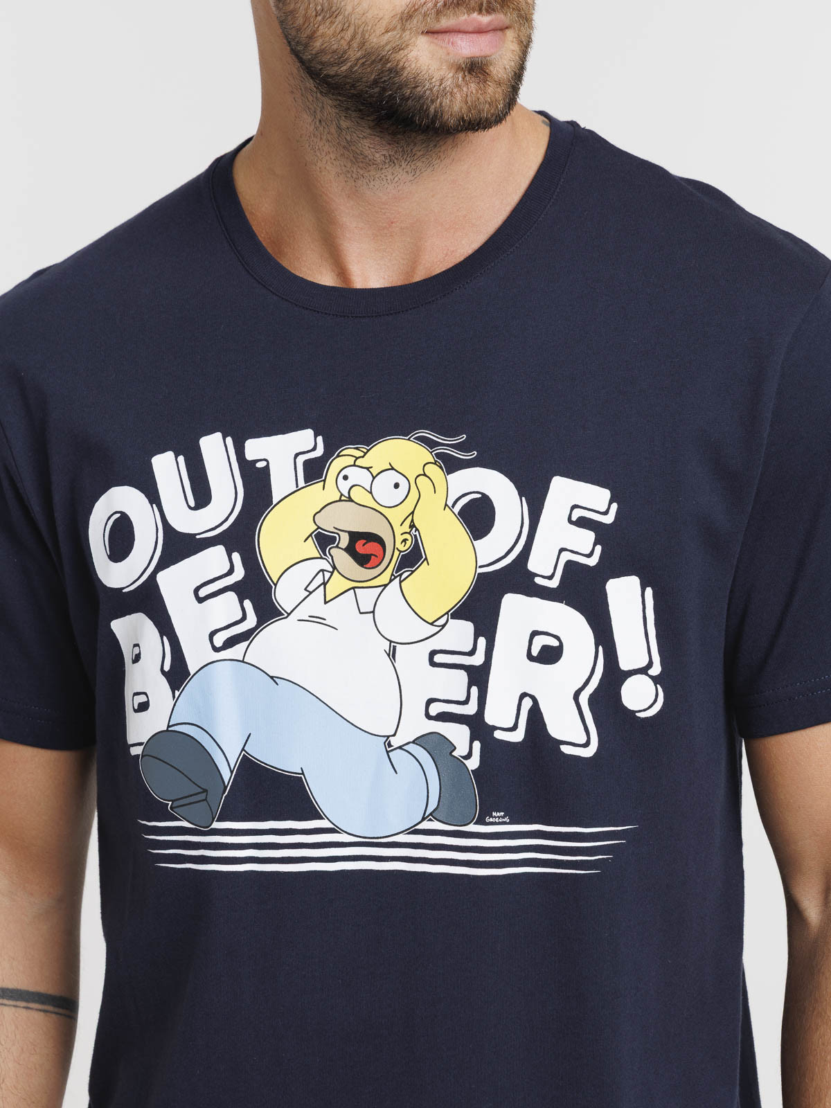 T-shirt Homer Simpson marine navy homme