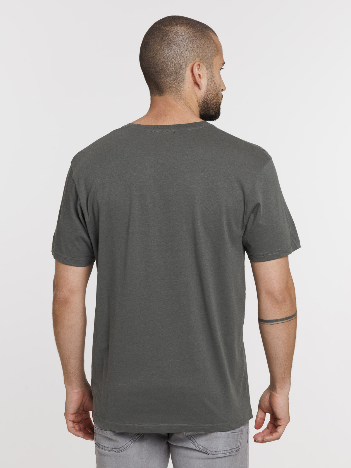 T-shirt imprimé homme gris ardoise