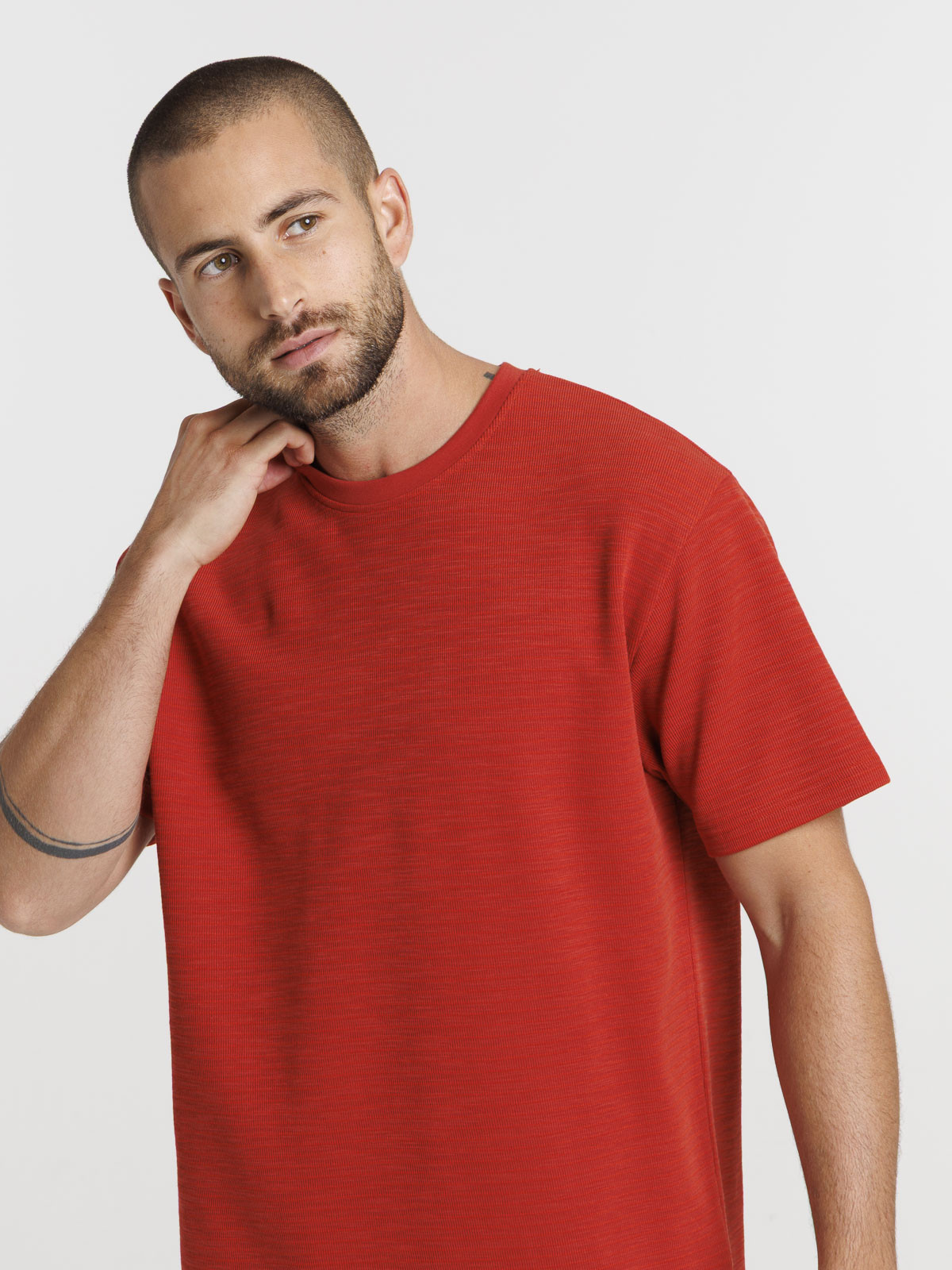 Tee-shirt uni col rond homme