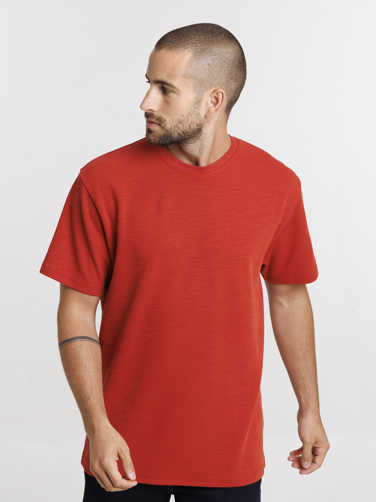 Tee-shirt uni col rond homme