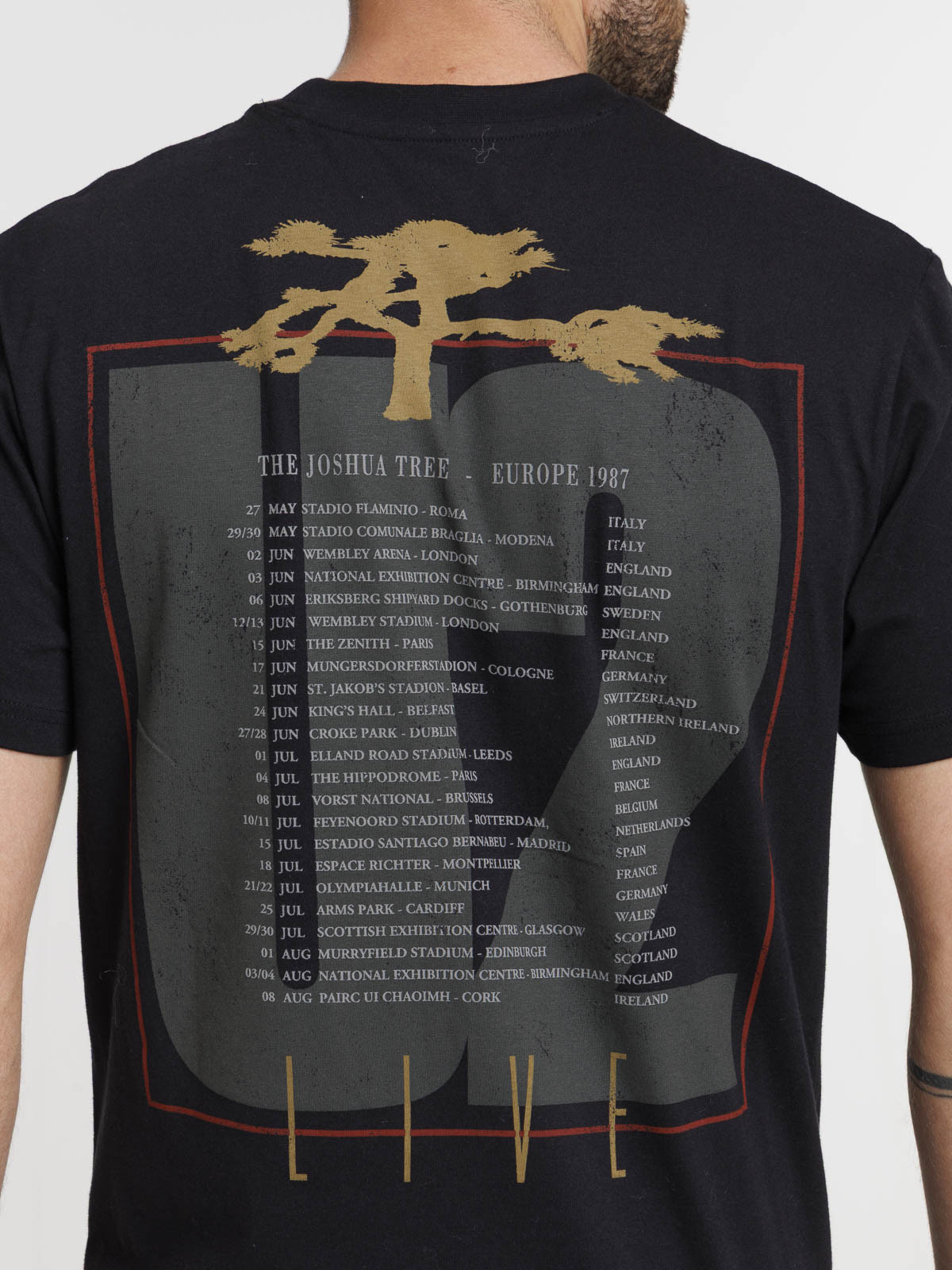 T-shirt U2 imprimé noir homme T-shirt U2 imprimé noir homme