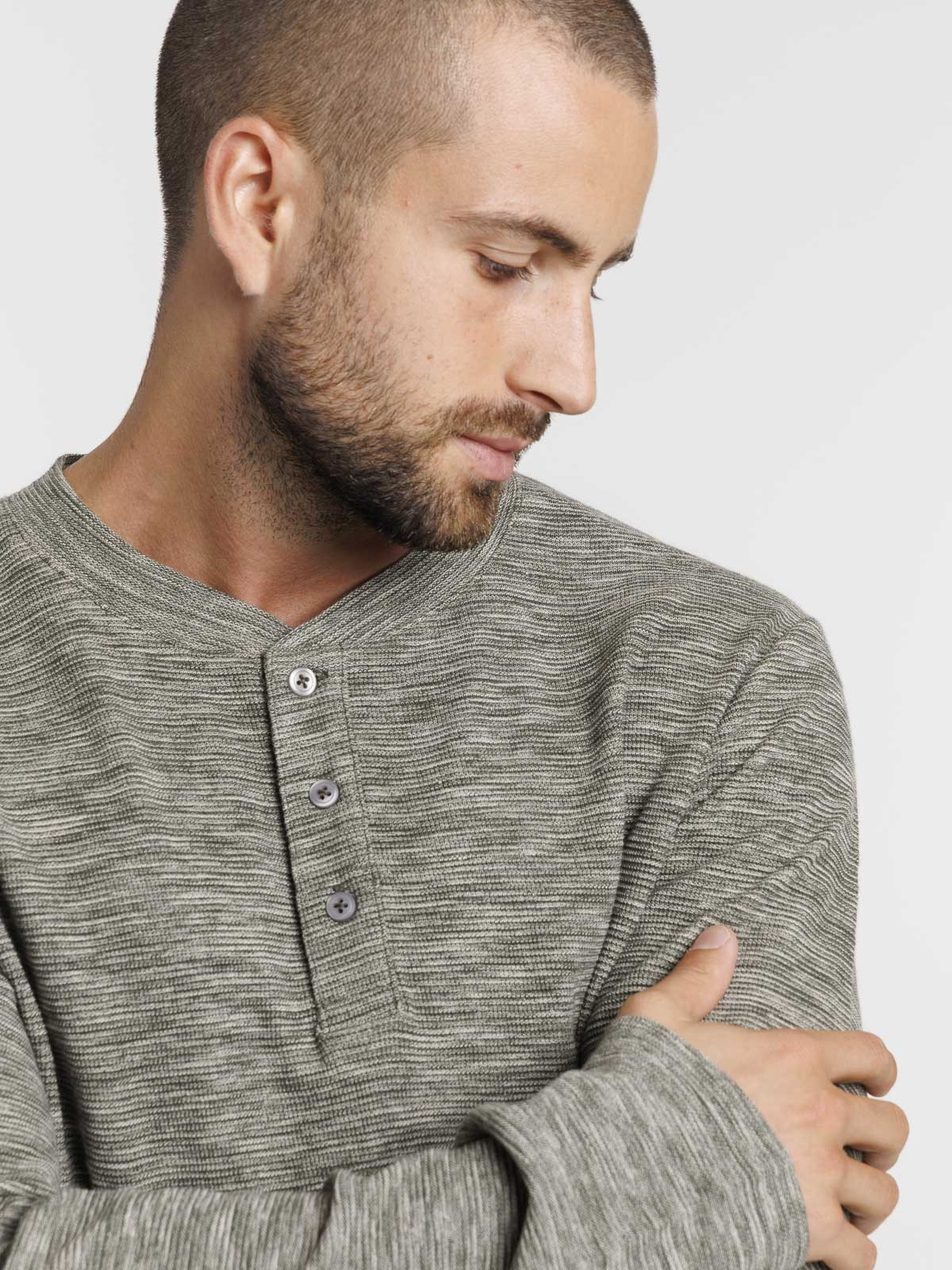 T-shirt kaki col rond homme