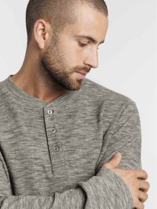 T-shirt kaki col rond homme