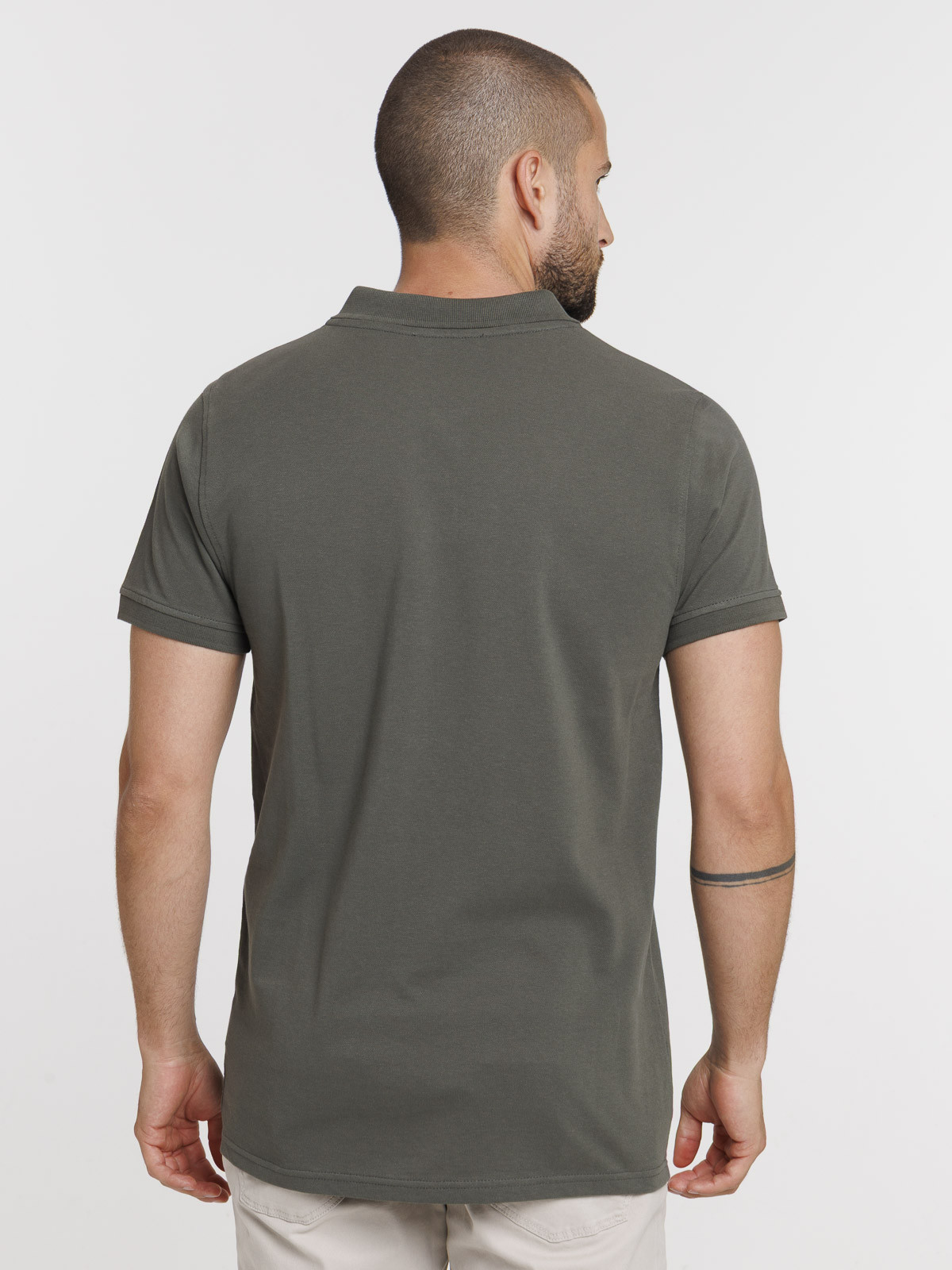 Polo basique coloris kaki homme