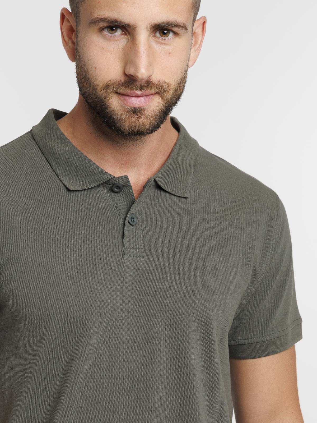 Polo basique coloris kaki homme