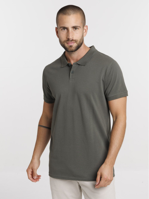 Polo basique coloris kaki homme