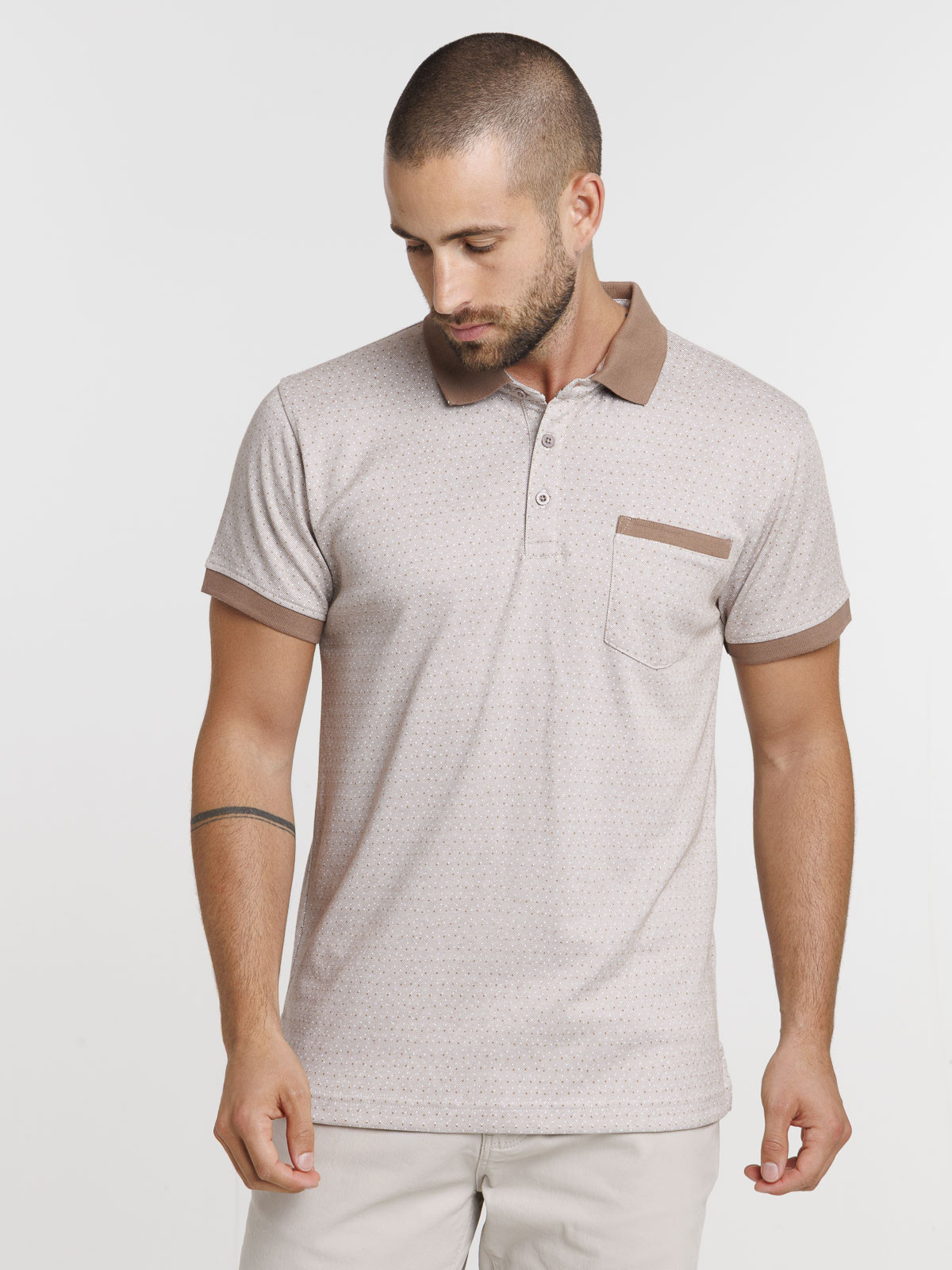 Polo motif pois homme