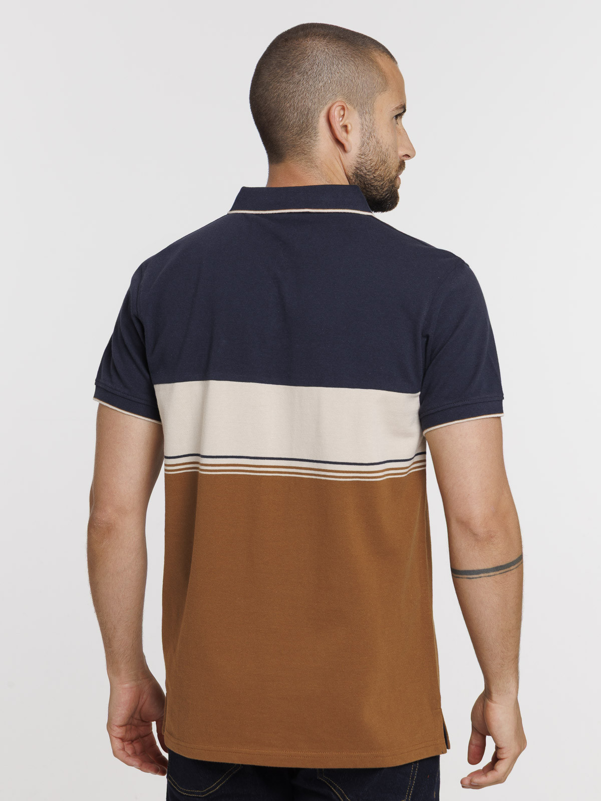 Polo 100% coton tricolore homme