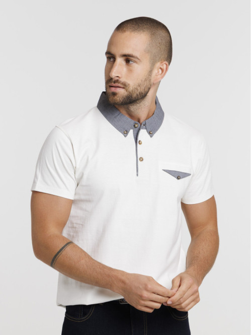 Polo col contrasté homme