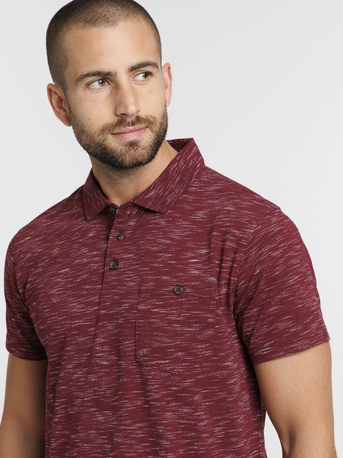 Polo pourpre poche poitrine homme