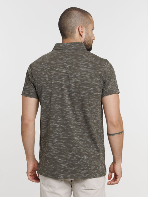 Polo poche poitrine kaki homme