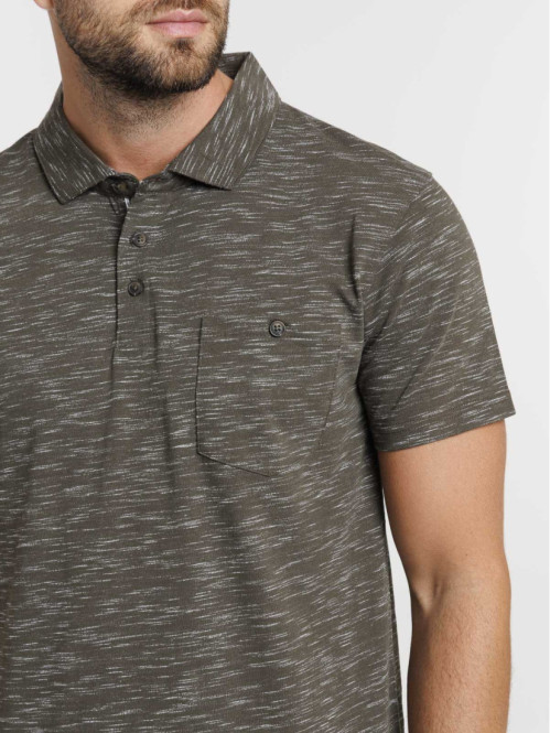 Polo poche poitrine kaki homme