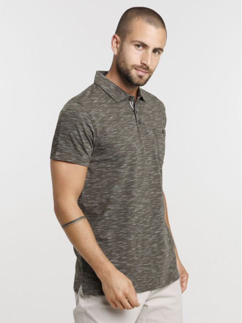 Polo poche poitrine kaki homme