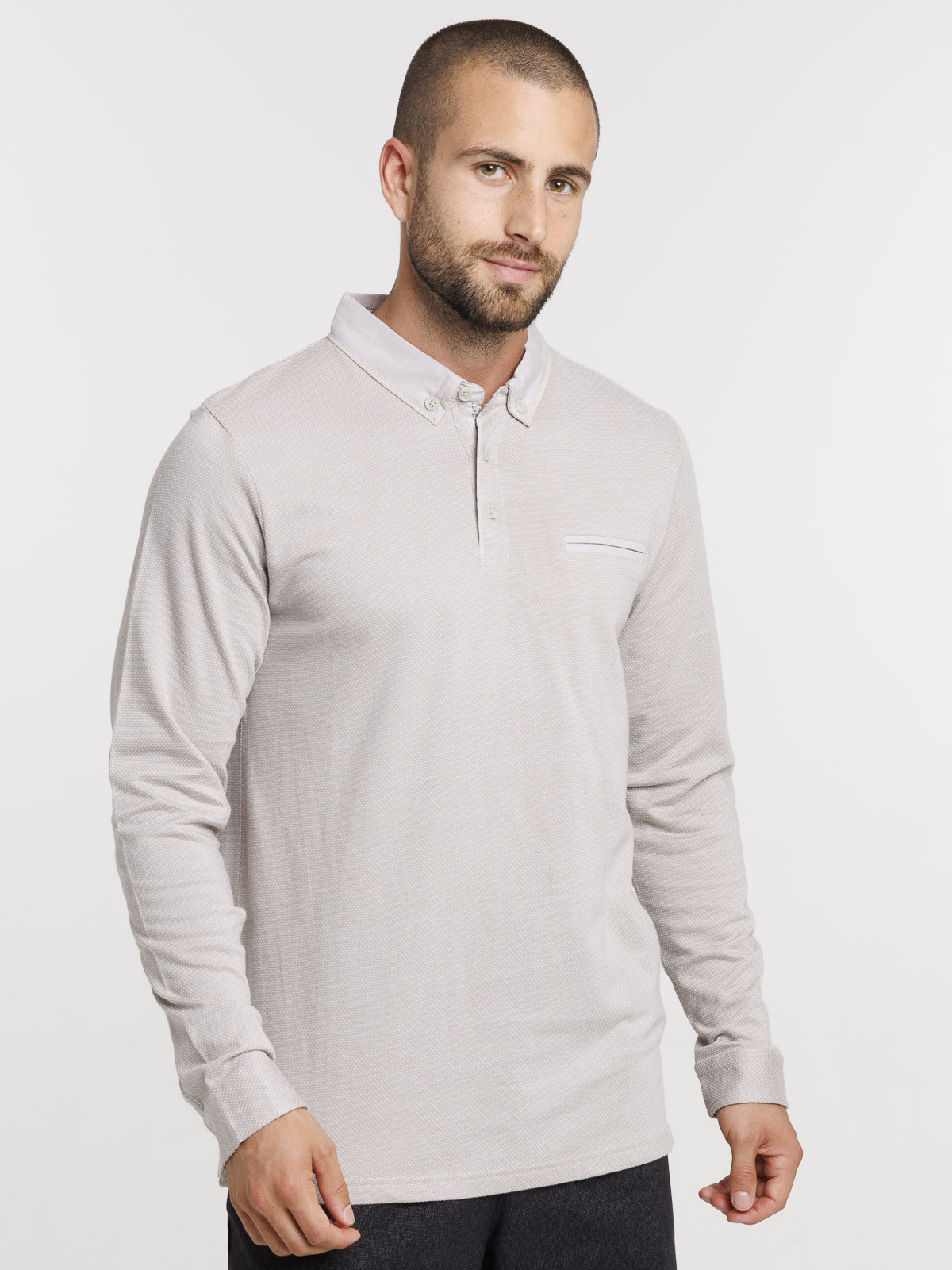 Polo manches longues 100% coton homme Polo manches longues 100% coton homme