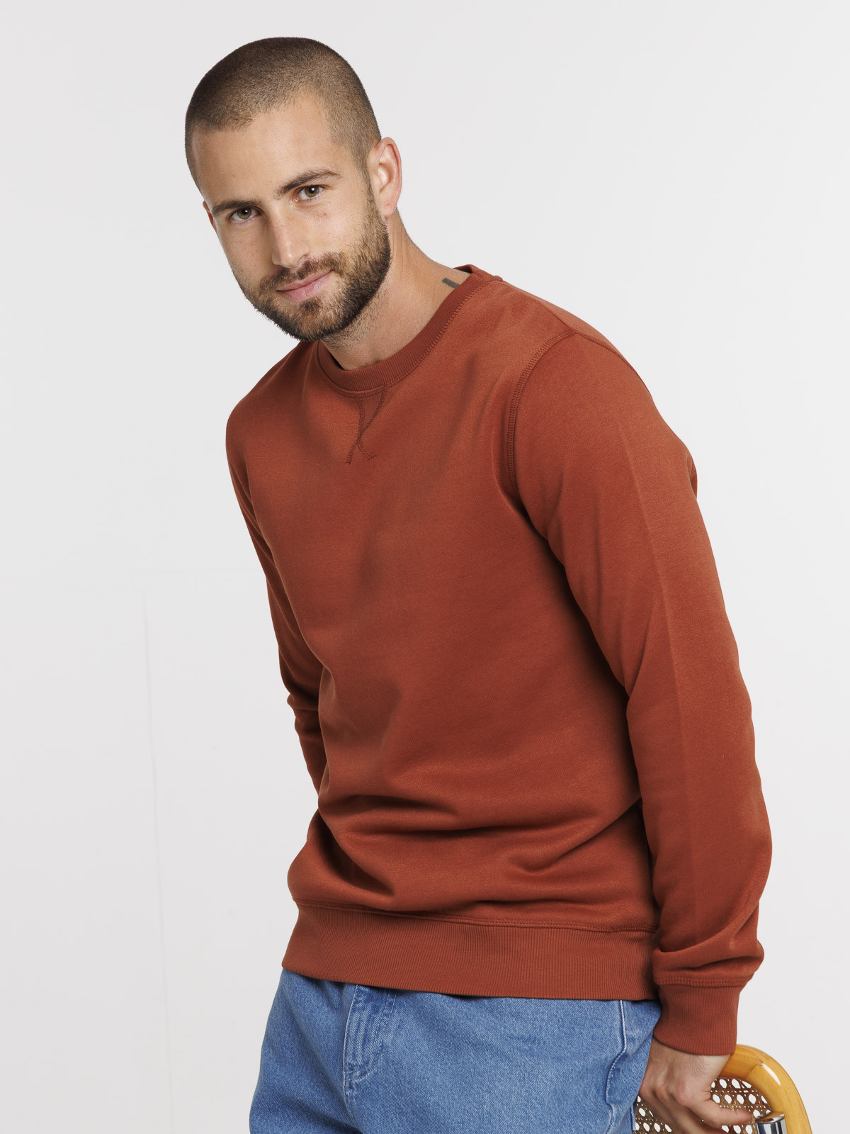 Sweat uni basique sequoïa homme Sweat uni basique sequoïa homme