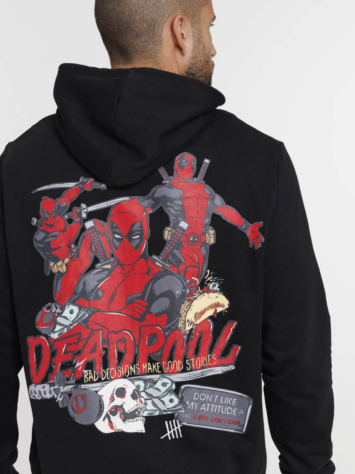 Sweat à capuche DEADPOOL noir homme