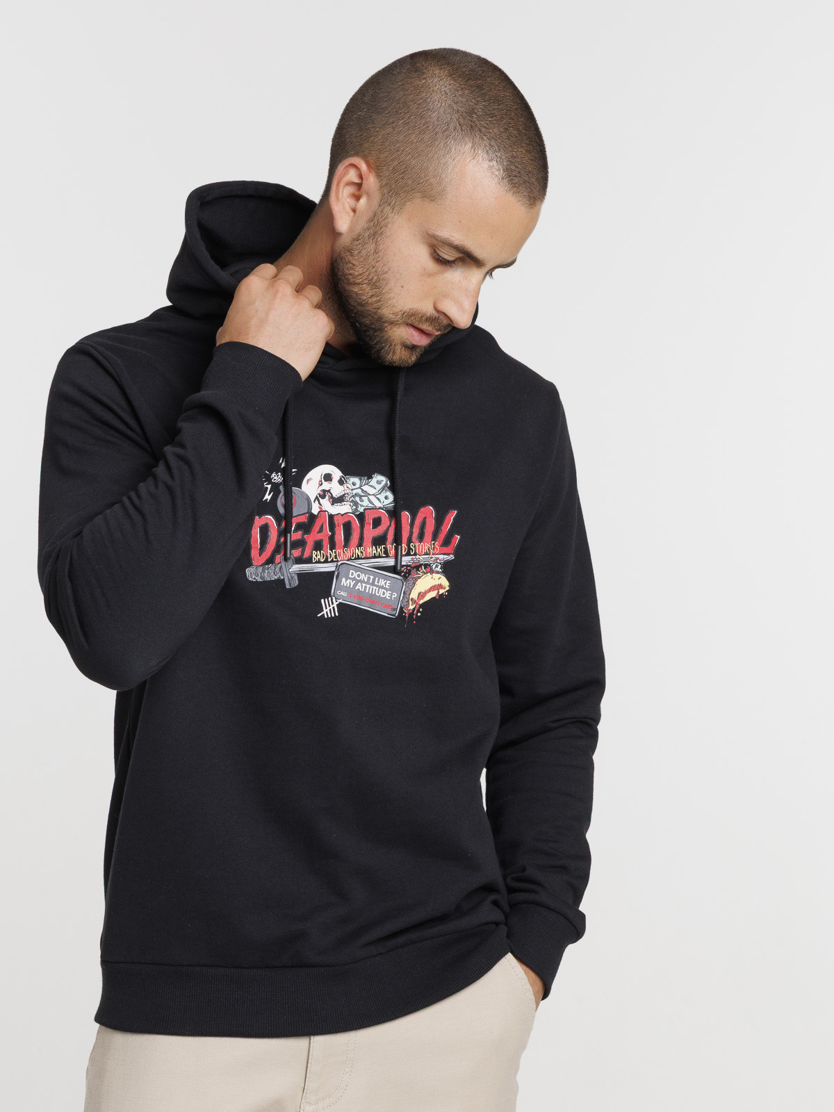 Sweat à capuche DEADPOOL noir homme