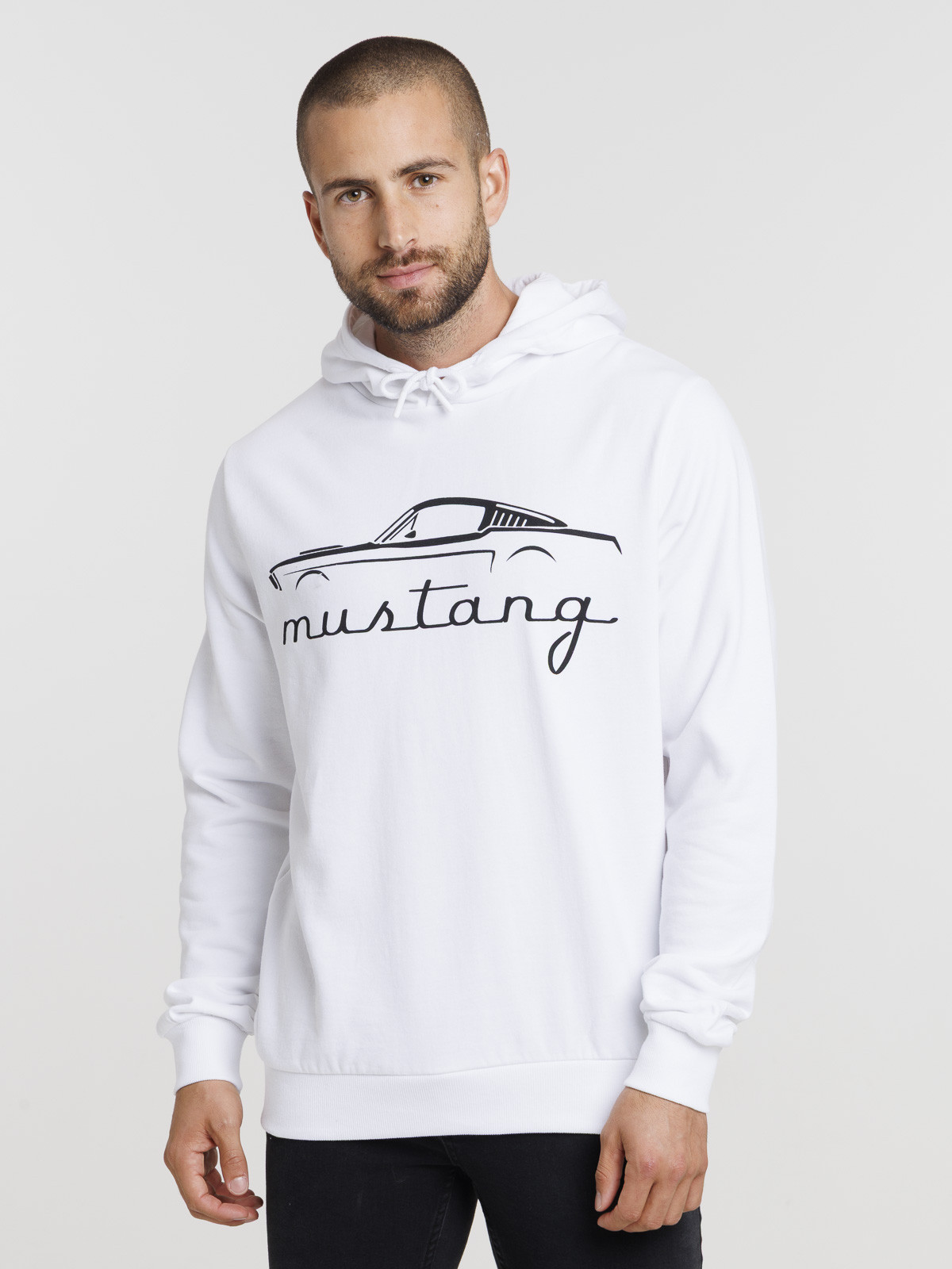 Sweat à capuche Mustang blanc homme