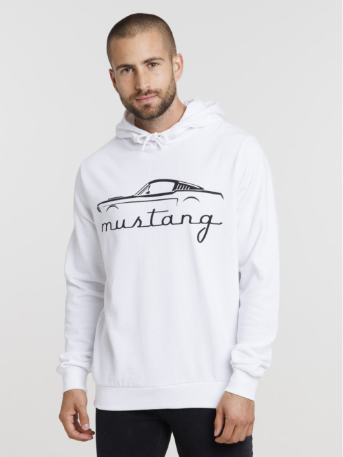 Sweat à capuche Mustang blanc homme