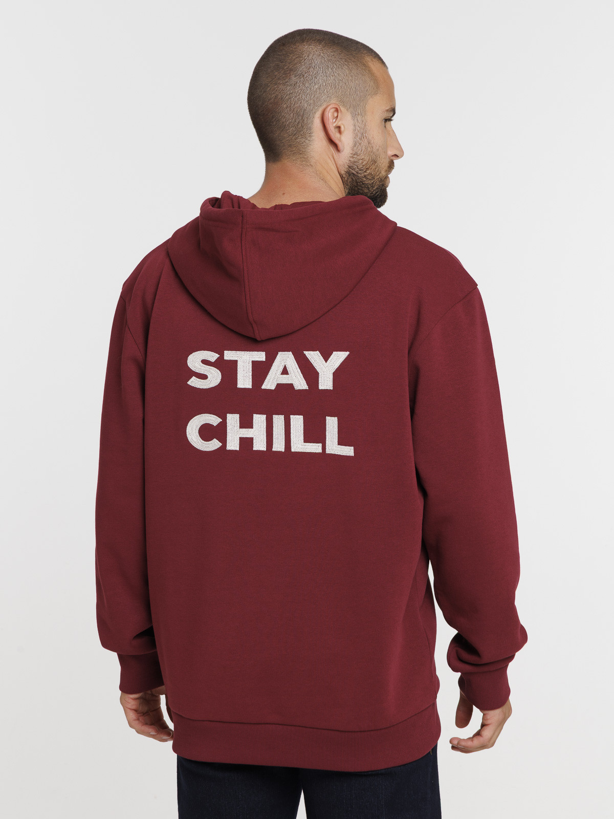 Sweat à capuche motif dos homme