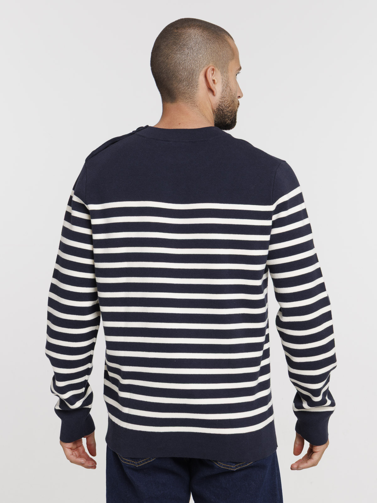 Pull rayé col rond homme Pull rayé col rond homme