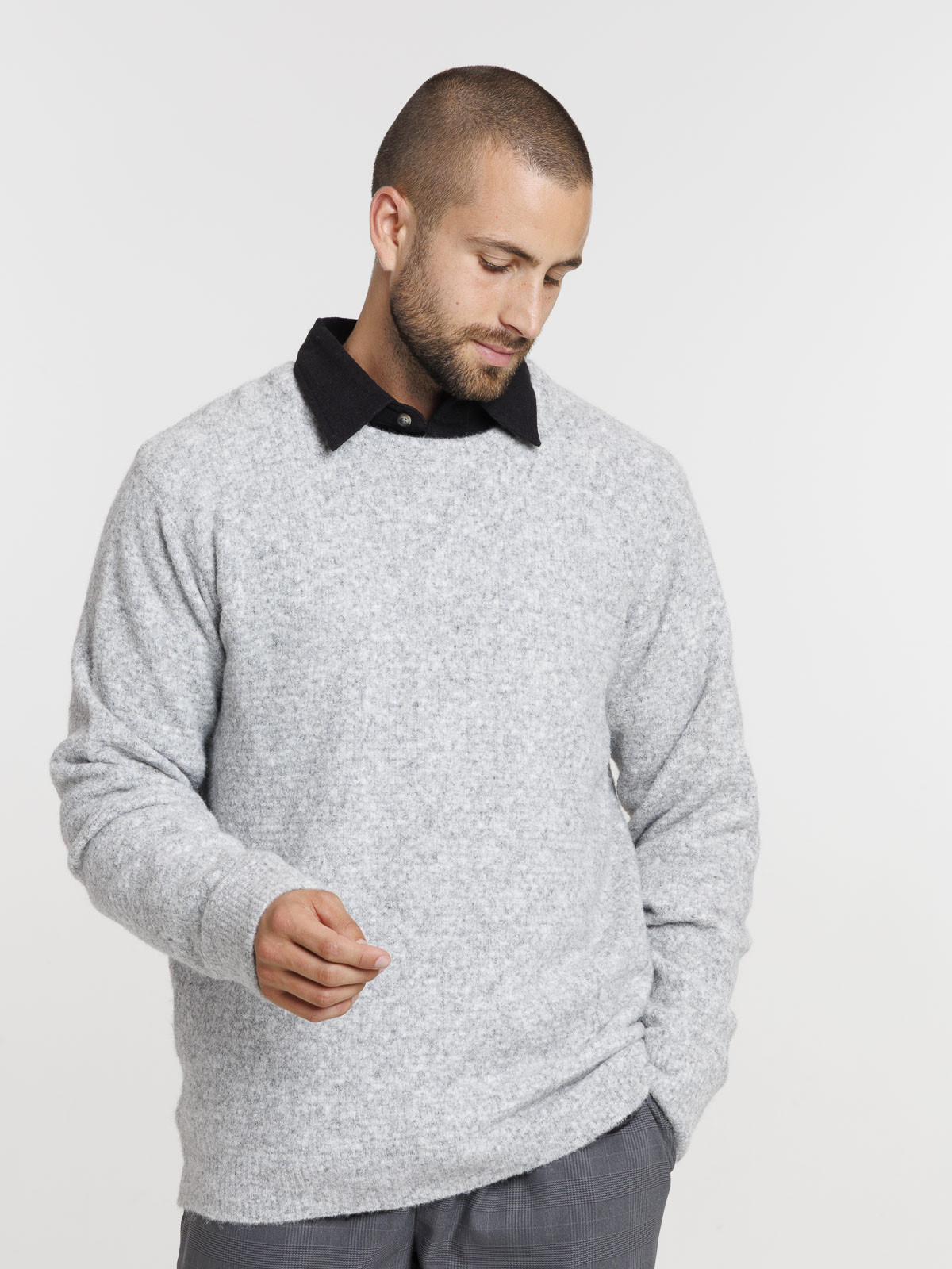 Pull col rond homme