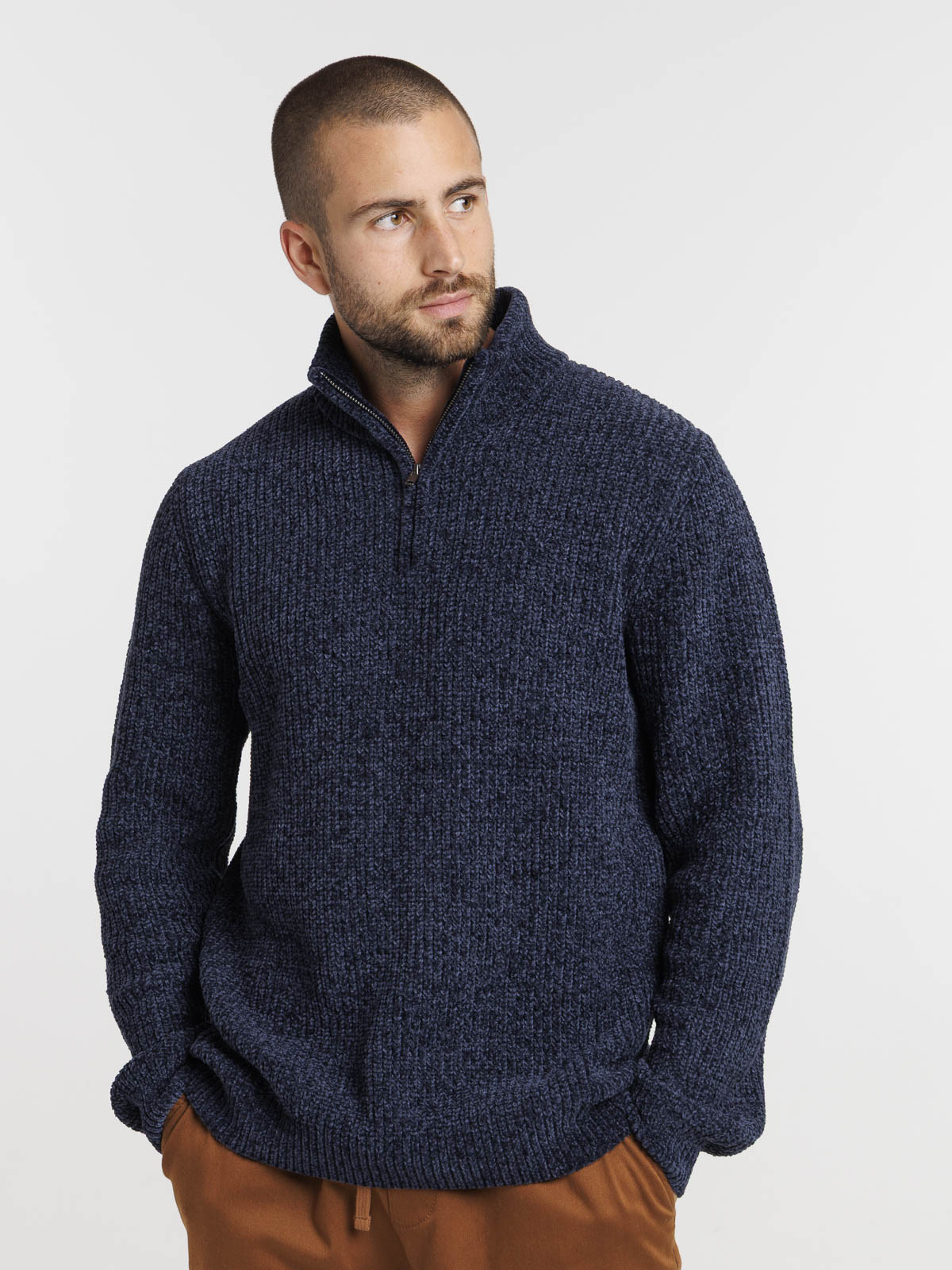 Pull col montant zippé homme Pull col montant zippé homme
