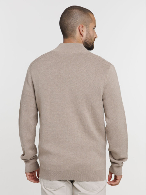 Gilet zippé beige homme