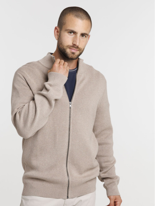Gilet zippé beige homme