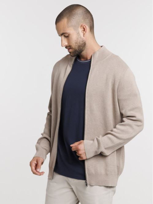 Gilet zippé beige homme