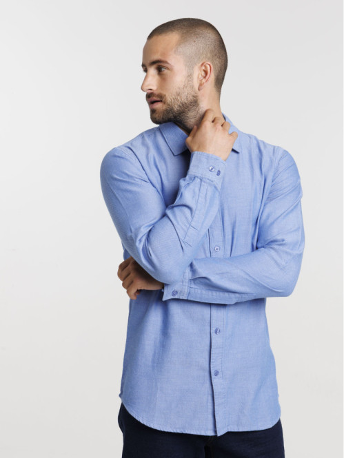 Chemise coton bleue homme