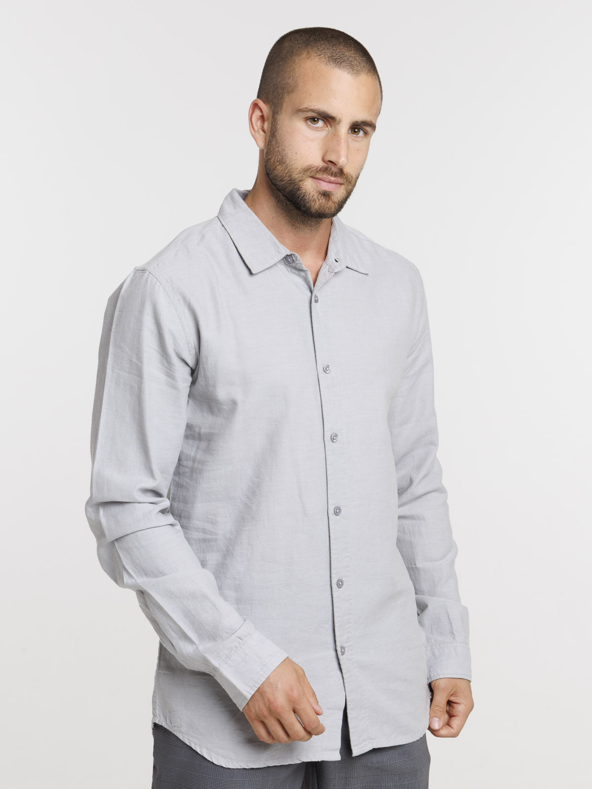 Chemise coton coloris neutre homme
