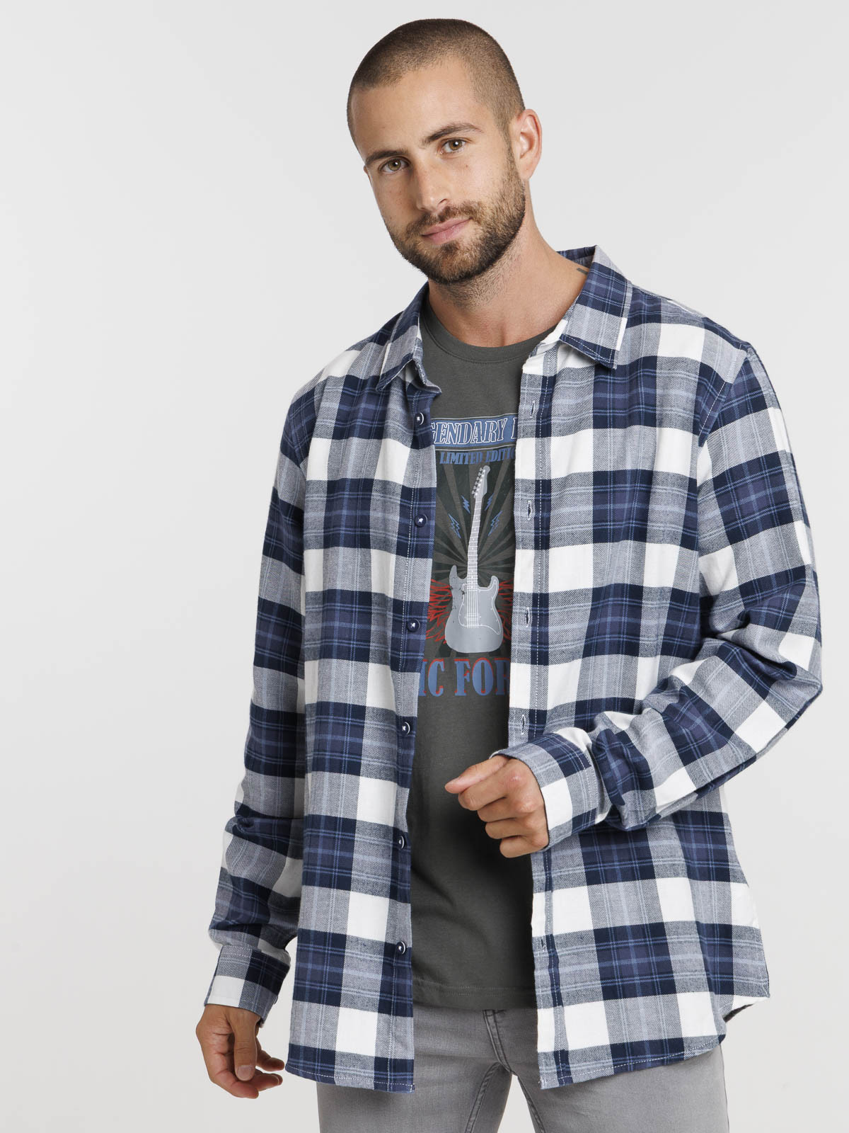 Chemise à carreaux homme