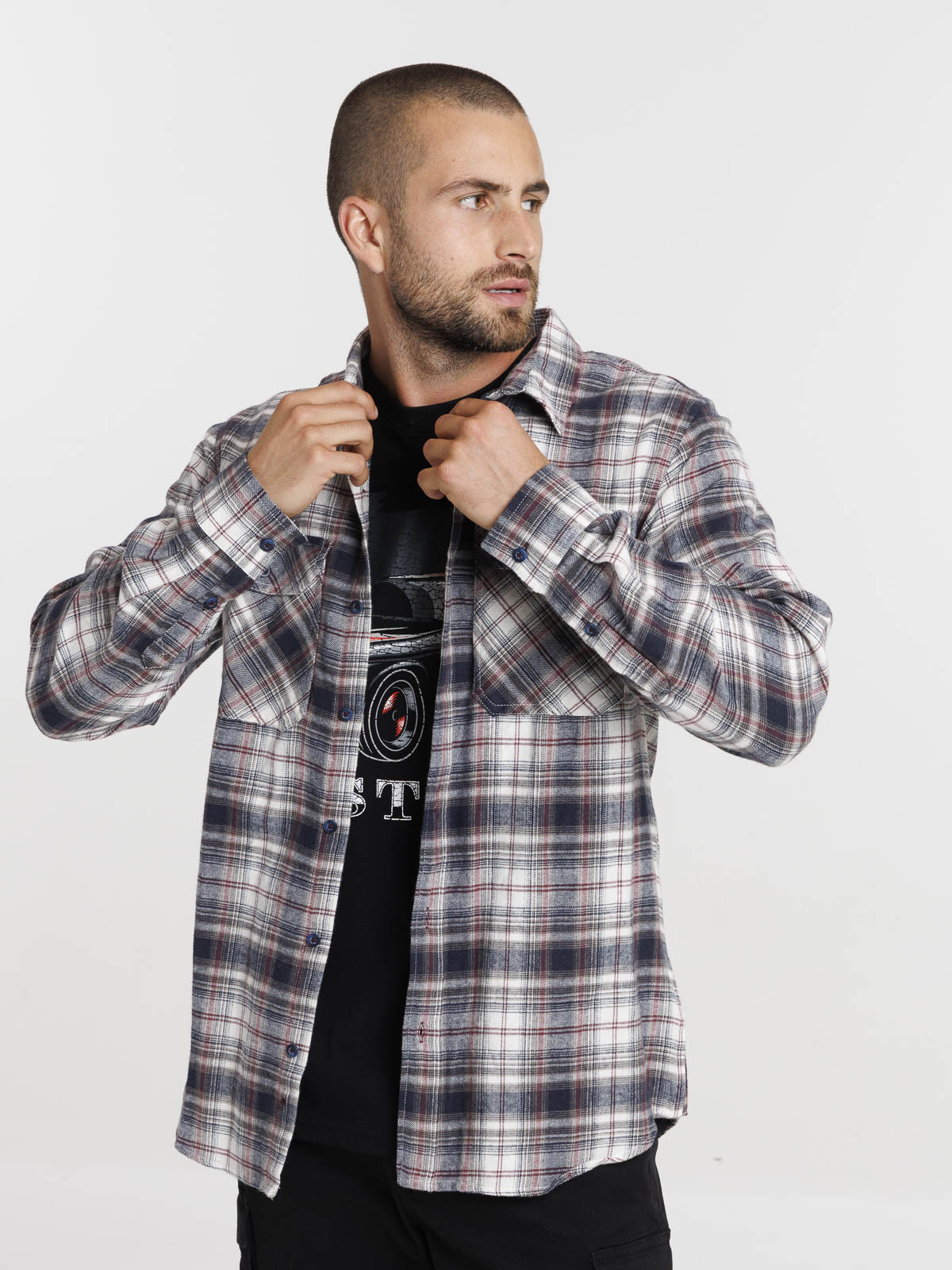 Chemise à carreaux homme