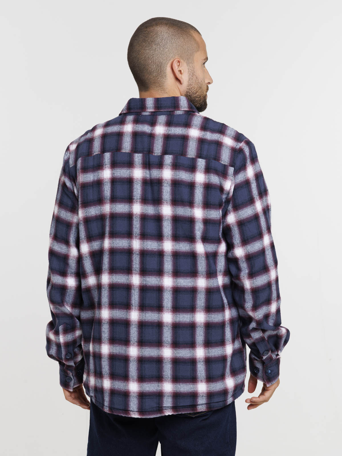 Surchemise sherpa à carreaux homme