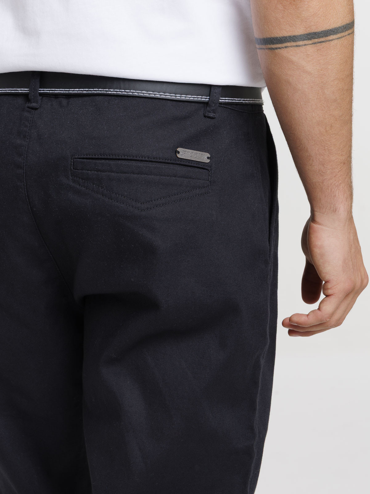 Pantalon ville avec ceinture homme noir