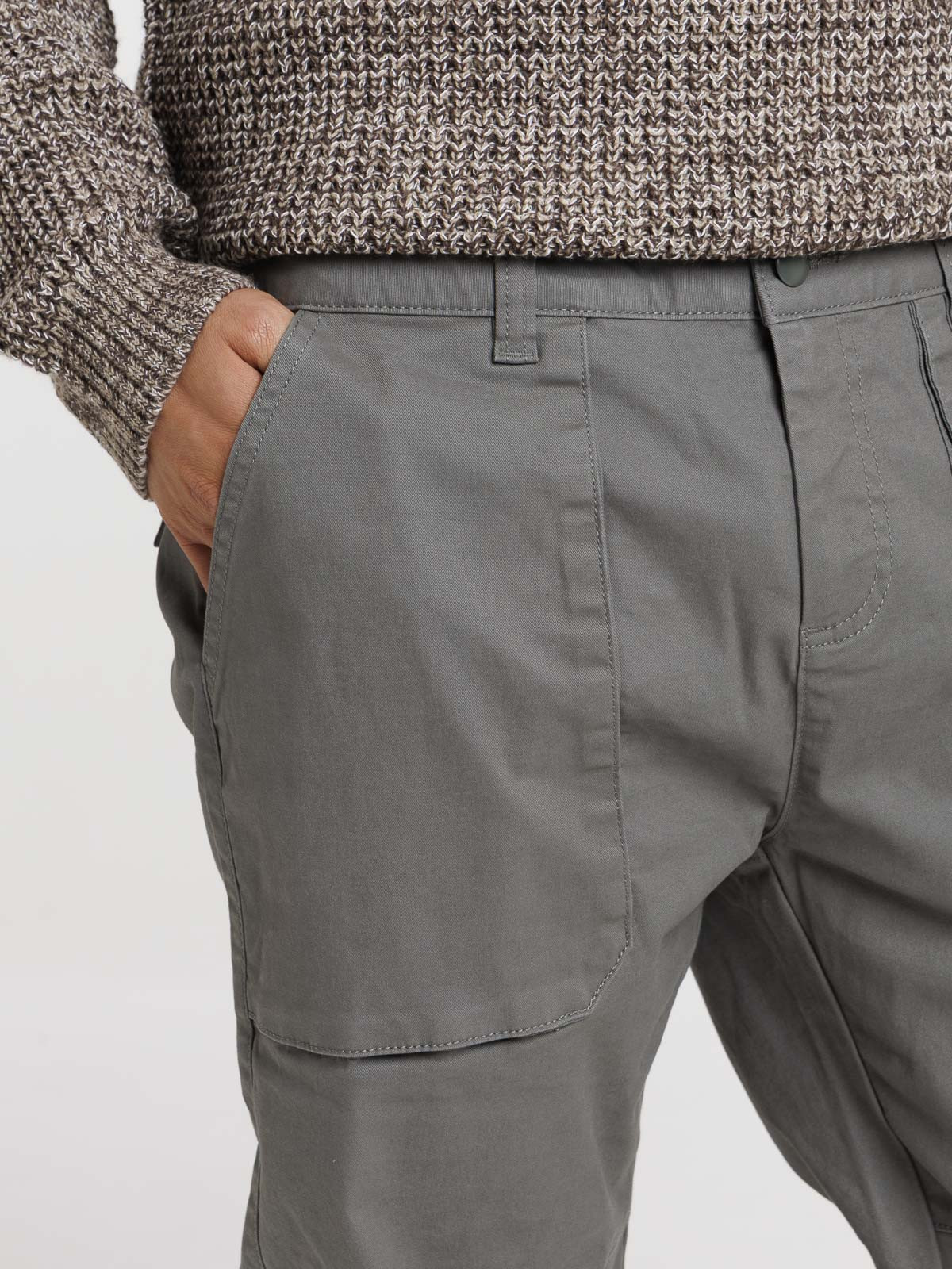 Pantalon cargo homme gris métal