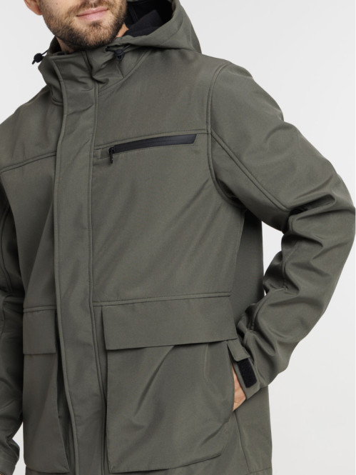 Blouson kaki à capuche homme