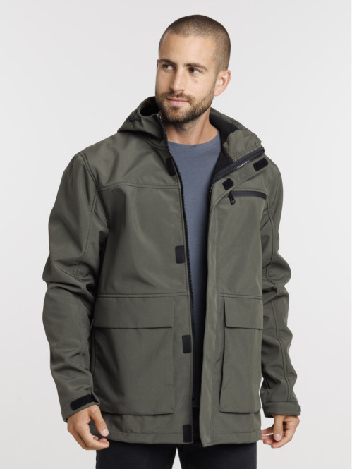 Blouson kaki à capuche homme