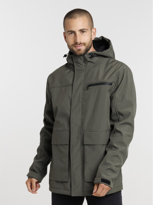 Blouson kaki à capuche homme