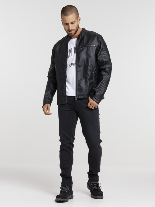 Blouson noir homme