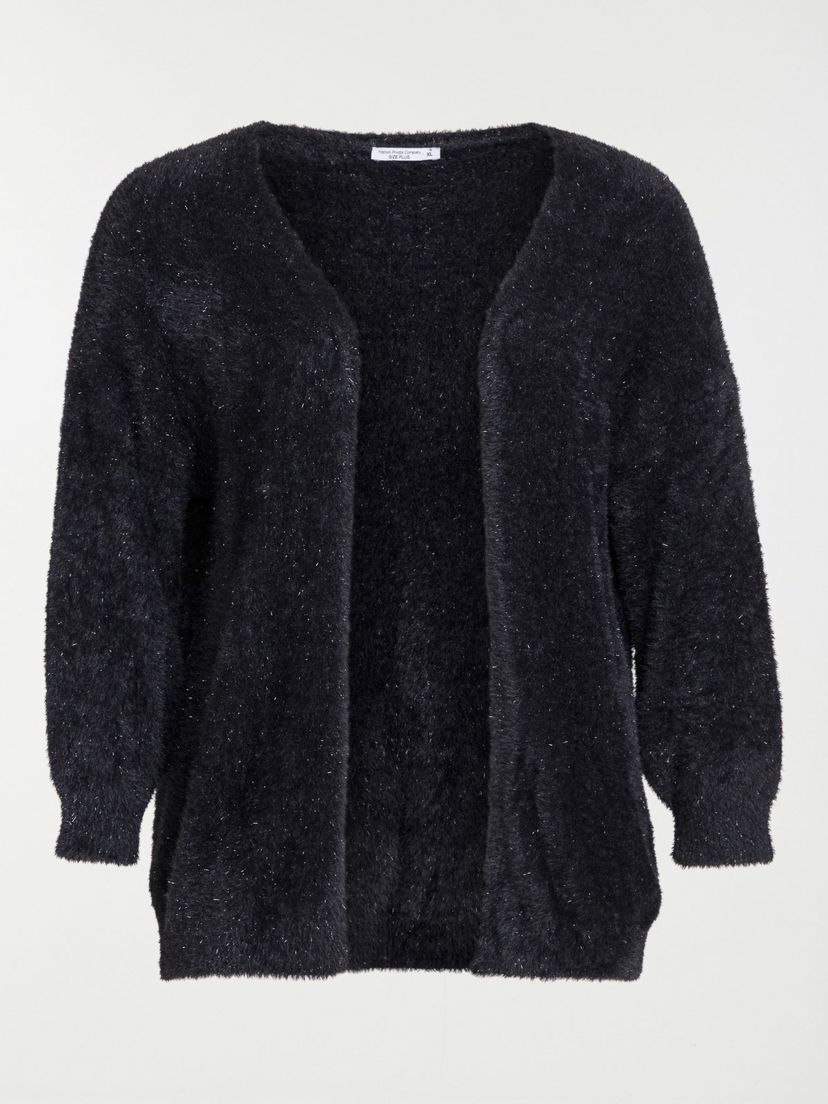 Gilet noir brillant grande taille femme