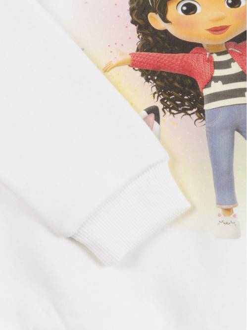 Sweat fille Gabby Chat écru...