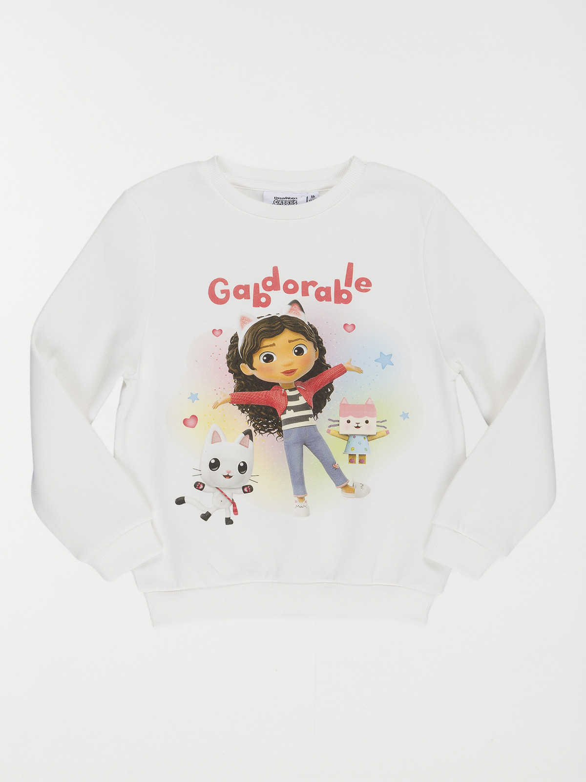 Sweat fille Gabby Chat écru (4-10A)