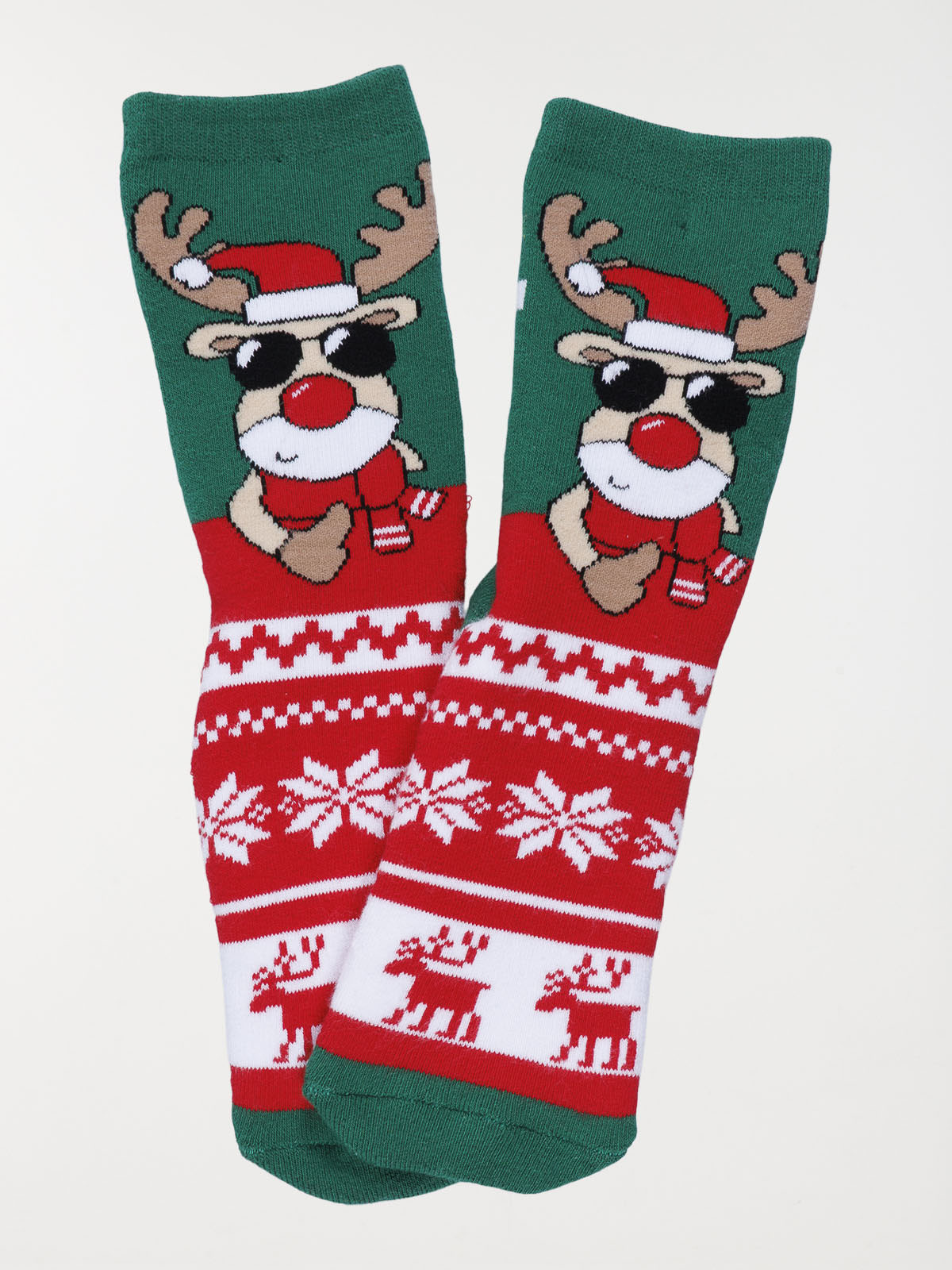 Chaussette de Noël renne lunette soleil Chaussette de Noël renne lunette soleil